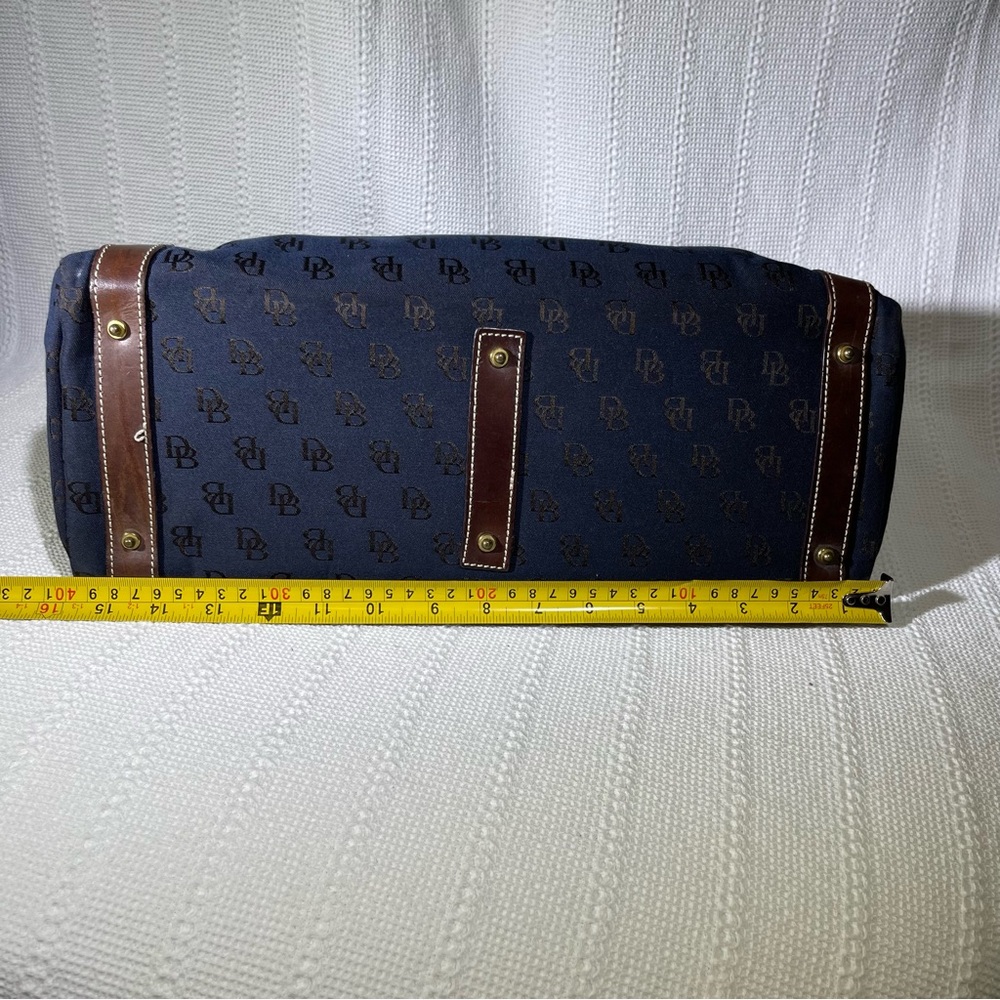 Dooney & Bourke‎ - Navy & Brown Large Canvas & Leather Tote Bag - Picture 7 of 8